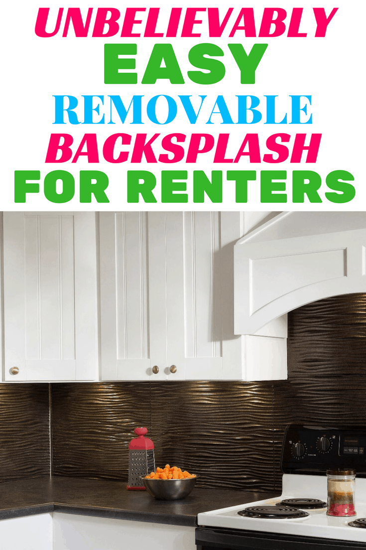 This backsplash is so easy anyone can do it! It's perfect for renters because it is removable. Only takes a few minutes to put up and looks amazing!