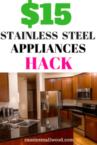 This $15 hack can turn your old appliances into beautiful stainless steel appliances. Anyone can do it!