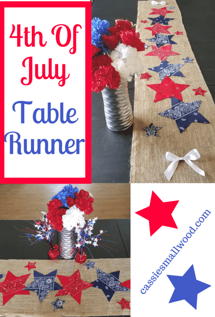 Your party guests will fall in love with this 4th of July table runner. This easy and cheap DIY 4th of July party decoration will help you create a beautiful table display for your 4th of July party.