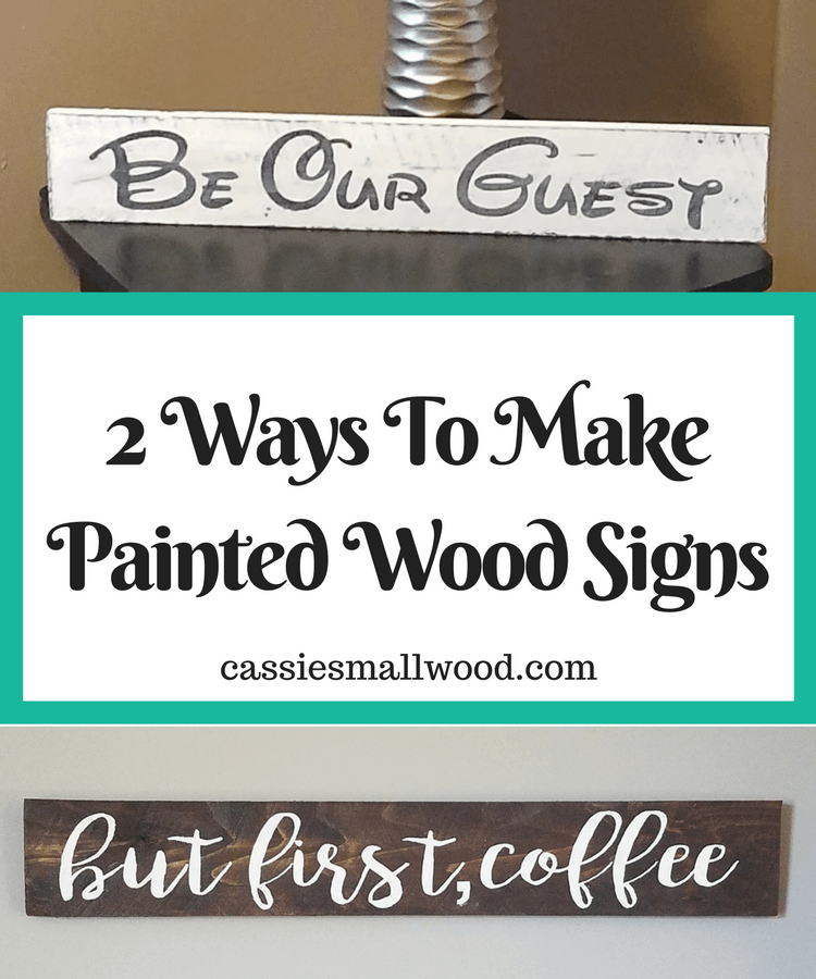 Click for the full tutorial to make your own DIY painted wood signs using your Cricut or Silhouette cutting machine. Create your own Fixer Upper farmhouse signs. Simple and minimalist home decor. Make small or large wall decor to fit your needs. Decorate your home with DIY wall art you made yourself!