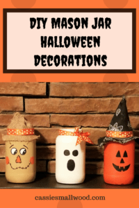 These DIY mason jar Halloween decorations are the perfect centerpiece, mantle decorations or Halloween gift! Click to see the full tutorial for these cute Halloween decorations.