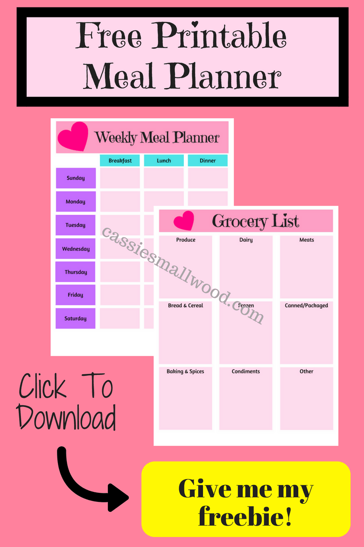 This free printable weekly meal planner and grocery list are so cute! These organizational printables for your home will help you stick to your grocery budget. Menu planning is simple with these awesome home printables freebies.