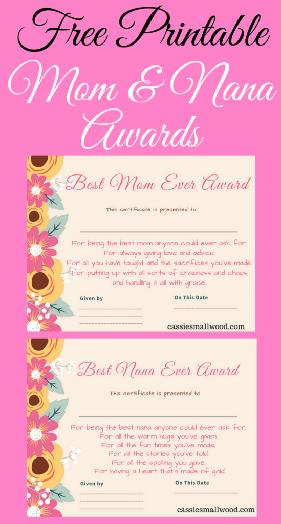 Free Printable Grandparents Day Certificates Cassie Smallwood