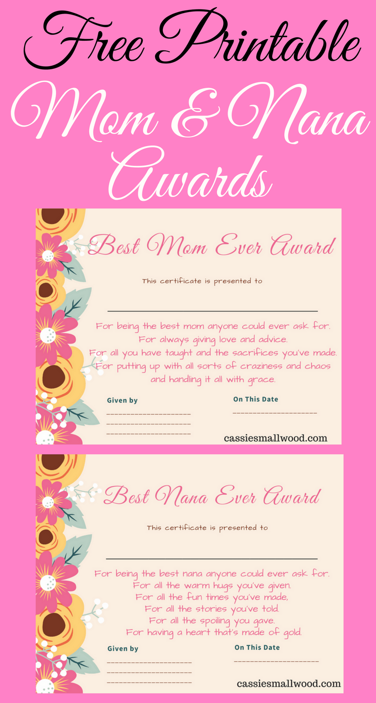 This free printable best mom certificate is a great gift idea for birthdays, Mother's Day or any occasion that you want to show Mom that she's the worlds best and how much you love her. These easy to print out templates look great on their own or framed. This is a great cheap diy gift for mom, grandma, or nana!