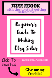 If you have an Etsy shop and are struggling to get your first sale or more sales, you'll want to read this guide! You'll learn tips on how to get more Etsy sales so you can make more money with your online handmade business. This guide is created for beginner Etsy sellers but will definitely help anyone who wants to boost their Etsy sales and earn the extra cash they need. This free ebook is full of all of my best tips and ideas for marketing and promoting your shop and business tips to impress customers and keep them coming back.