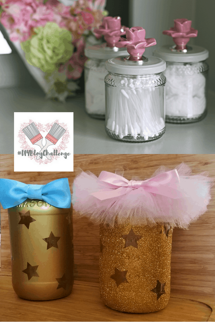 Tutus and Bow Ties Party Decorations For Baby Showers and Rose Storage Containers all made from mason jars to decorate your home or party.