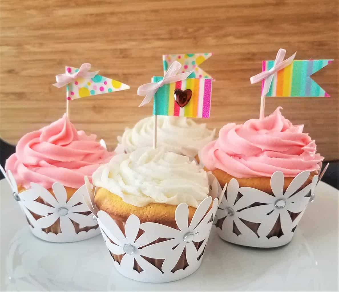 These washi tape cupcake toppers are an easy DIY cupcake decoration for kids to make and enjoy. They are perfect for birthday parties and only take a few minutes to make.