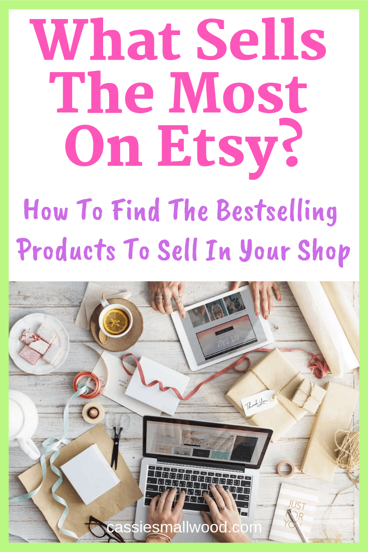 How to find what sells most on Etsy. How you can research DIY projects to find what products to make and sell for your craft business. Tips and ideas to make extra money from your online craft business in your Etsy shop or your own website. Create your own fun handmade business! Research best selling items to find the best products to make sales.
