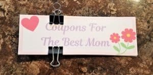 This DIY homemade gift for mom is the perfect gift idea for Mother's Day, Christmas, stocking stuffers, or birthdays. Give a sentimental gift that will make her life easier with this tear out coupon booklet.