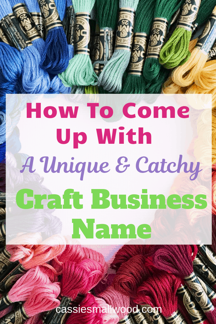 How to choose a fun and unique craft business name for your Etsy shop, website and social media. No matter what products you sell, from wood to vinyl, you can use this list of ideas to find inspiration for naming your handmade business. It's great for Cricut and Silhouette boutiques and includes a link to a name generator.