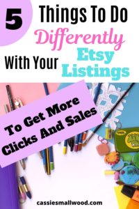 If you want to get more sales on Etsy, increase your income and make money at home, you have to get more clicks on your Etsy listings. In this post and video you'll learn ideas for how to increase sales for your craft business online using these Etsy listing tips to improve your products, photos, and search engine optimization (Etsy SEO) using the best terms and most searched keywords to increase traffic, views and sell more on Etsy. #etsylistingtips #etsysellertips