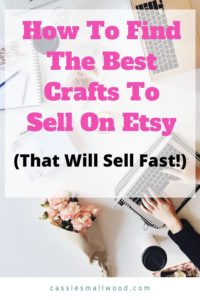 How to easily find what to sell on Etsy to make money in 2020. Starting a handmade business online is simple if you know how to find awesome products to make and sell. It's easy to make money when you know the trends and can create easy to make crafts to make sales right away. #sellingonetsy