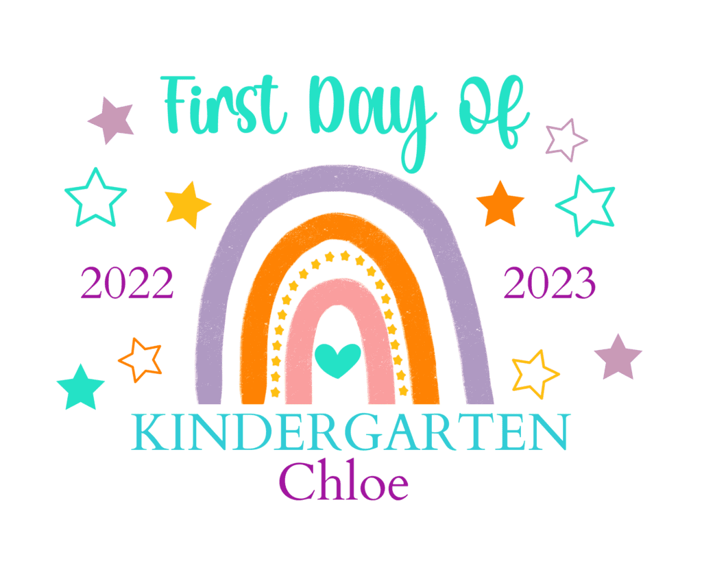 pastel rainbow first day of school sign editable free printable