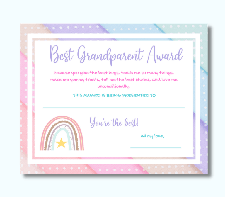 Free Printable Grandparents Day Certificates Cassie Smallwood