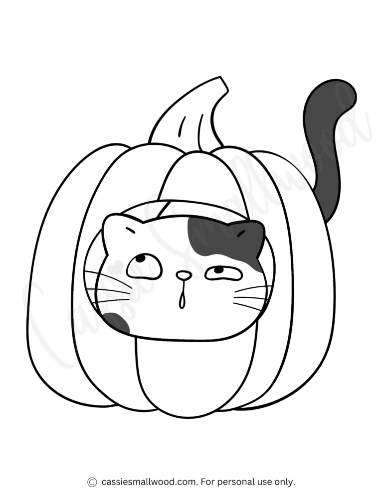 Cartoon Pumpkin Coloring Page - Cassie Smallwood