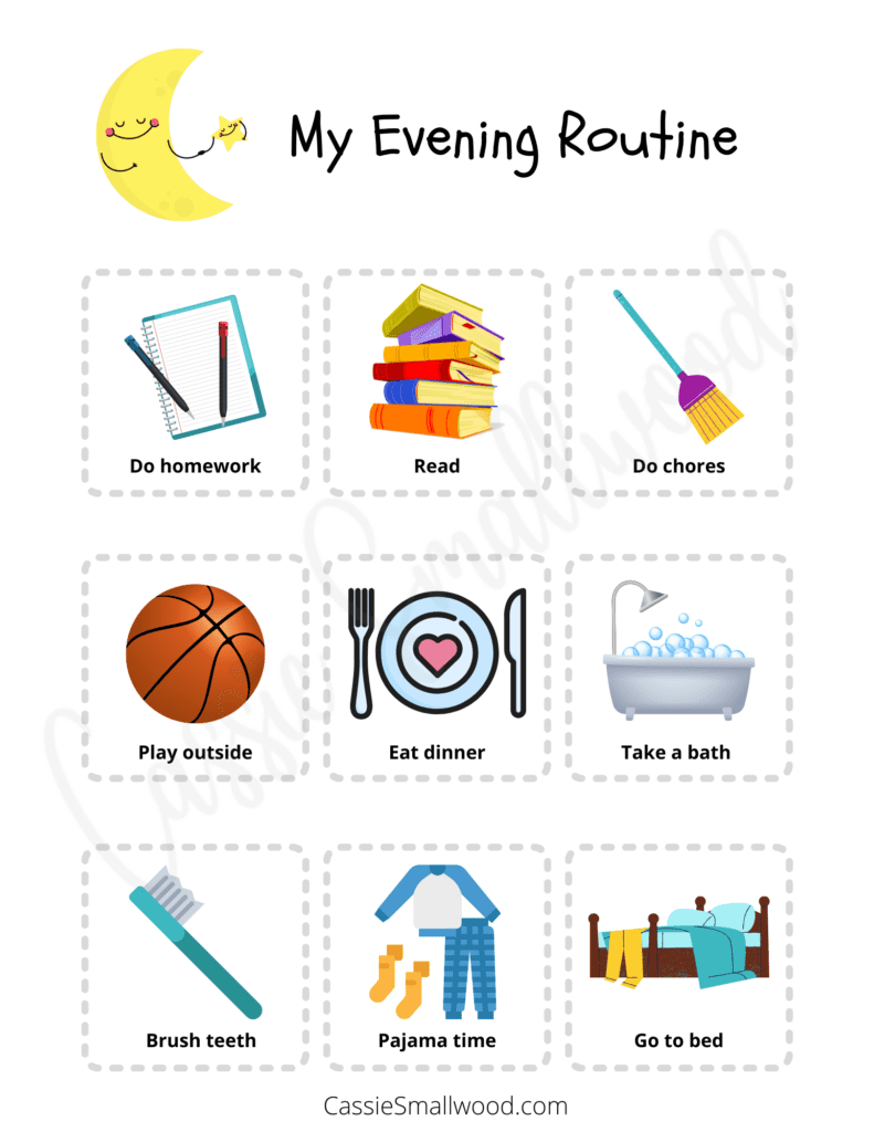 evening to do list for kids