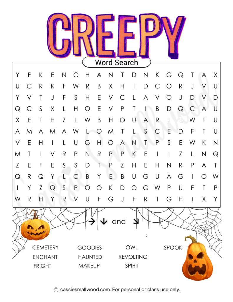 fun-free-printable-halloween-word-searches-cassie-smallwood for Word Search For 3rd Grade Free Printable FUN Free Printable Halloween Word Searches - Cassie Smallwood for Word Search For 3rd Grade Free Printable