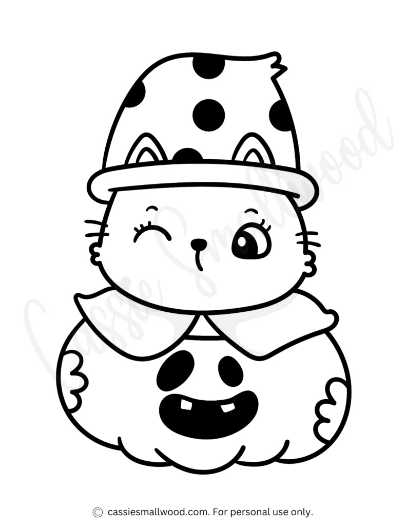 Pumpkin Coloring Page For Preschool - Cassie Smallwood