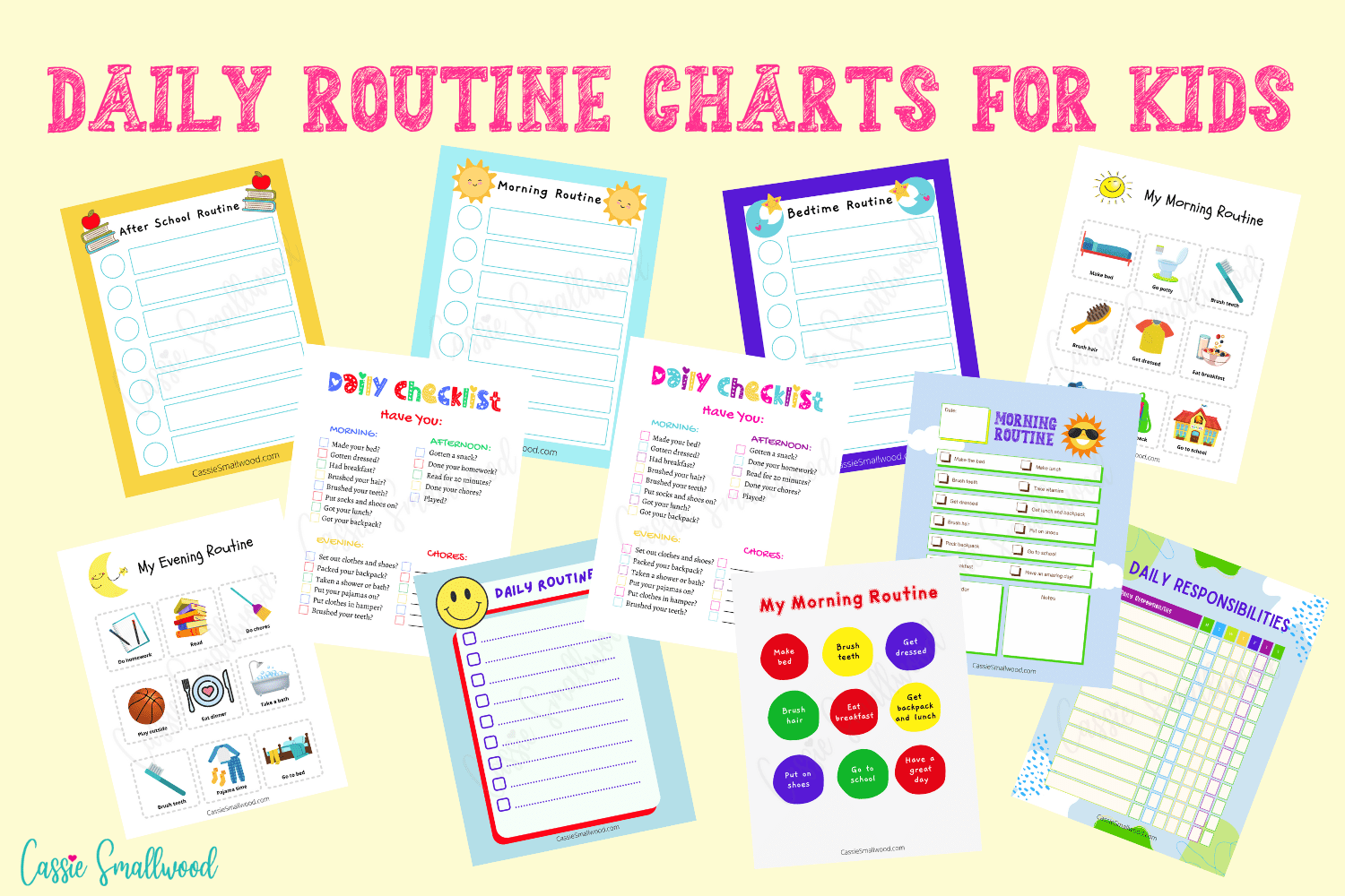 11 Daily Routine Charts And Checklists For Kids Free Printable