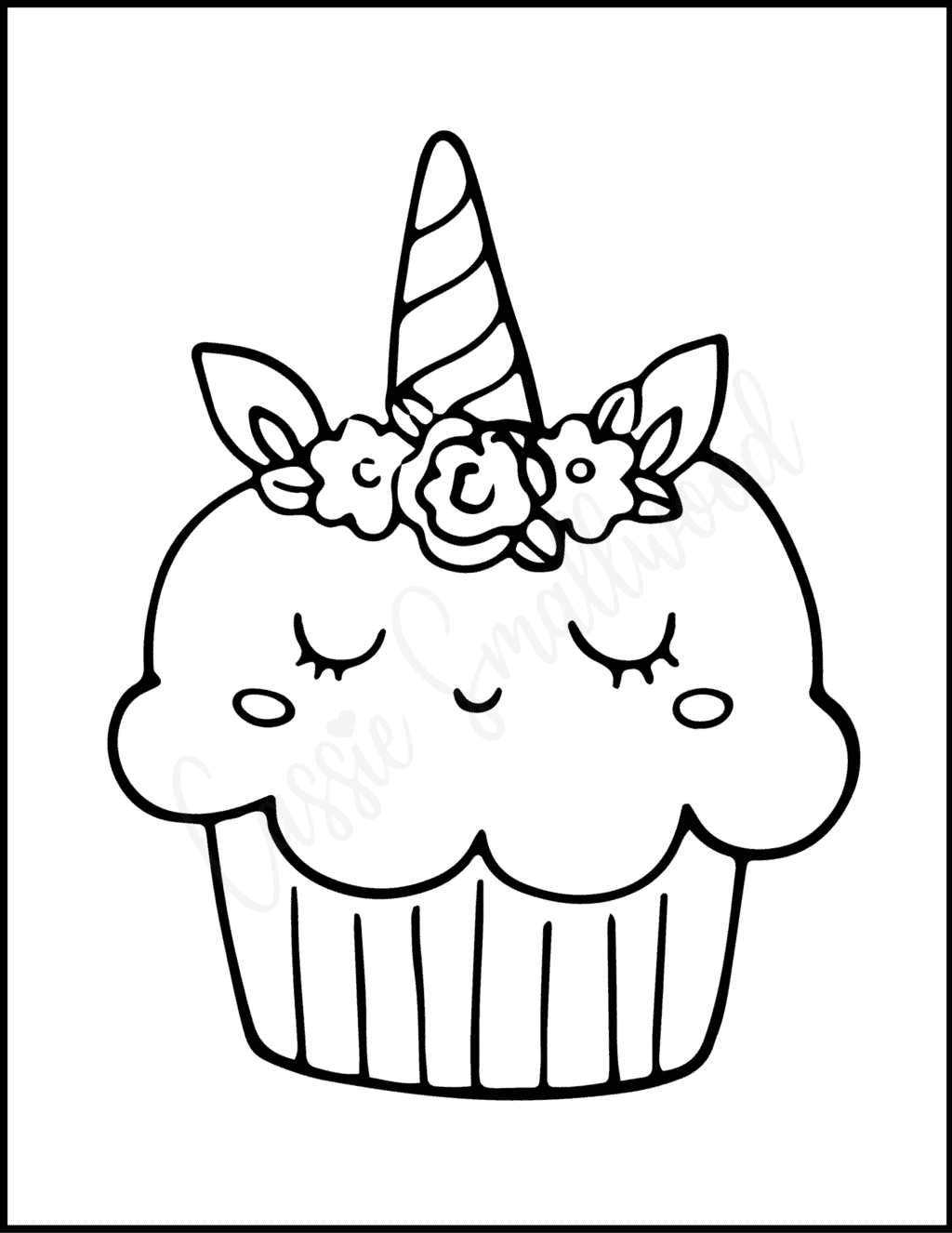 7 Cute Unicorn Cupcake Coloring Pages - Cassie Smallwood