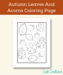 Autumn Leaves And Acorns Coloring Page