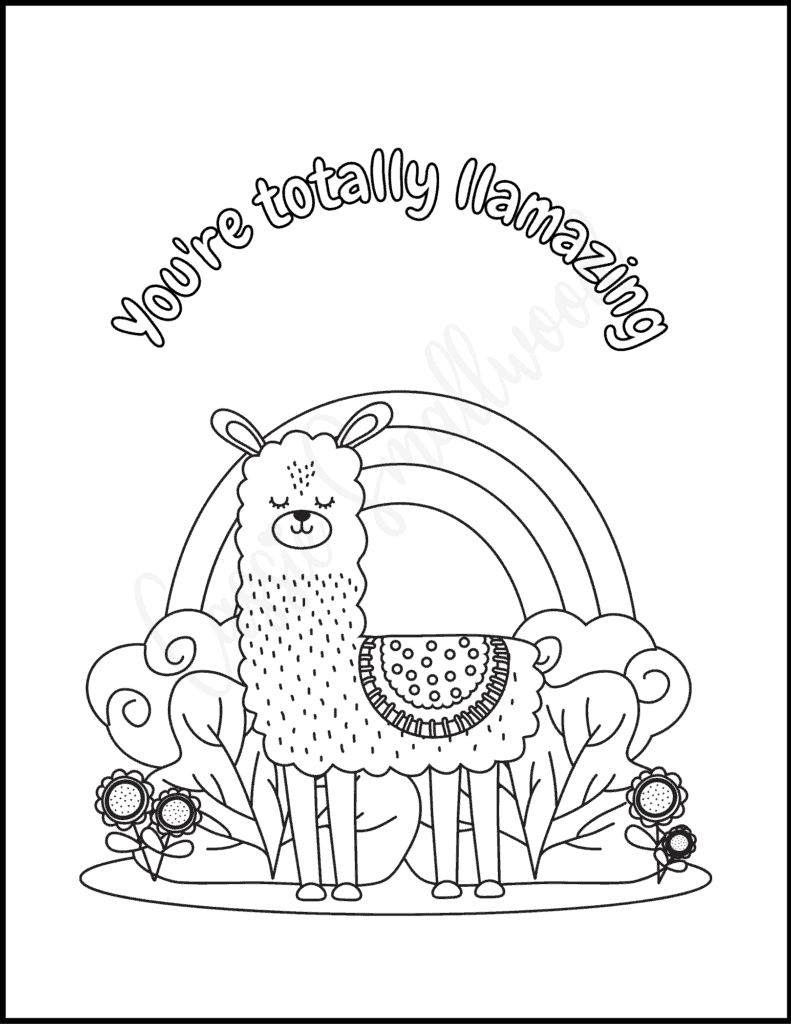 Cute Printable Llama Coloring Page Cute Printable Llama Coloring Page