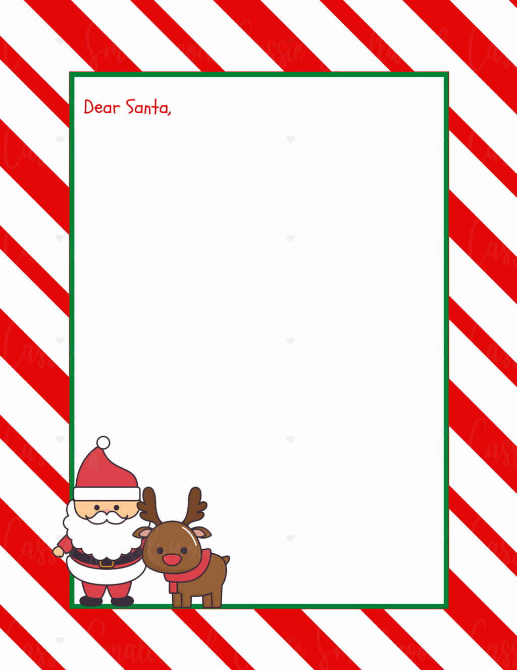 10 Cute Letter To Santa Templates - Cassie Smallwood
