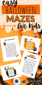 Easy Halloween Mazes For Kids, Pumpkin maze, witch maze, vampire maze, trick or treater maze