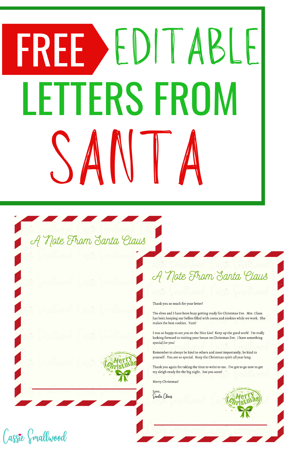 free printable letters from santa templates