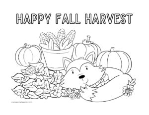 Fall Harvest Coloring Page (2) - Cassie Smallwood