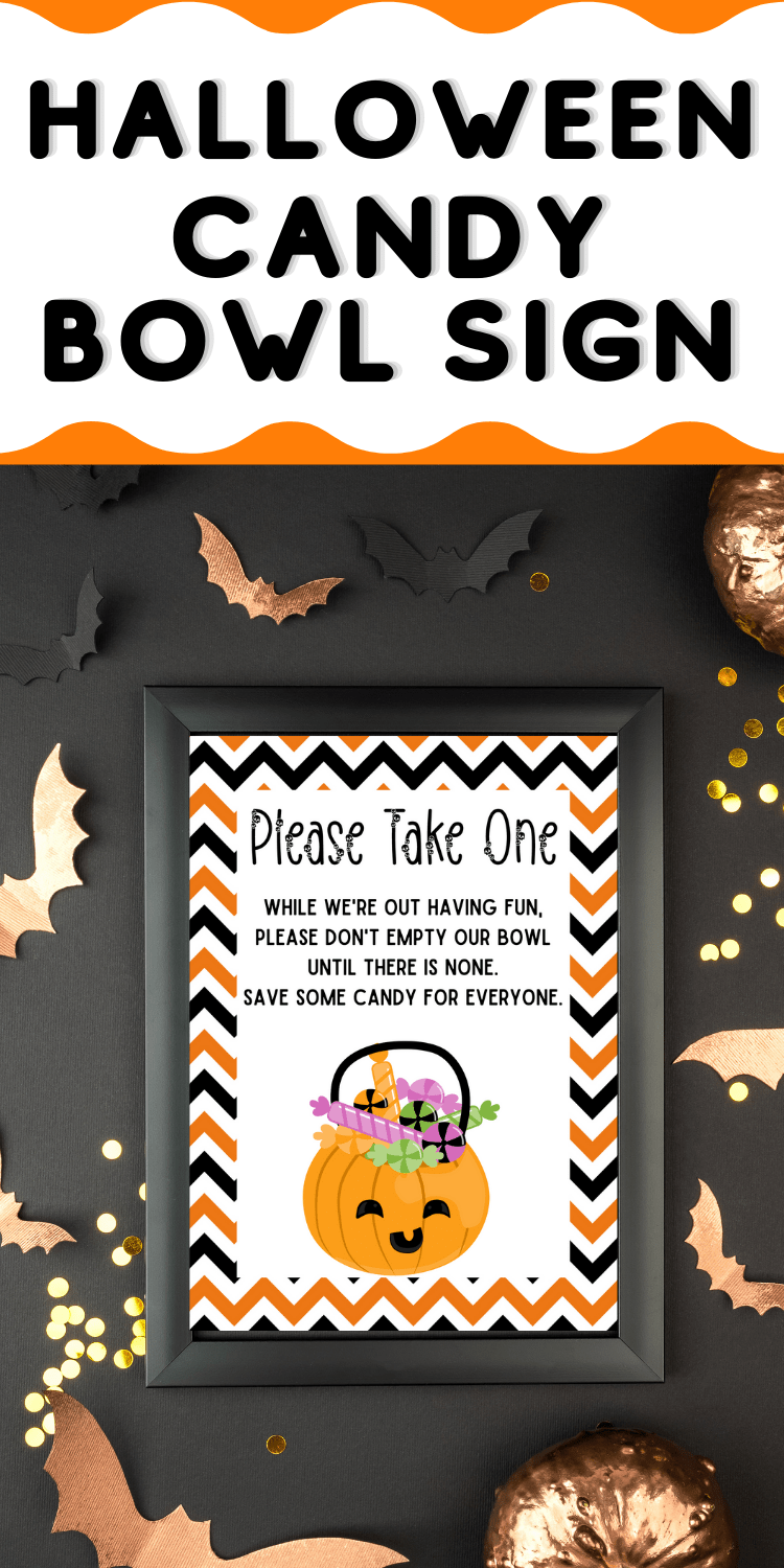 Free printable please take one Halloween sign with Halloween candy poem