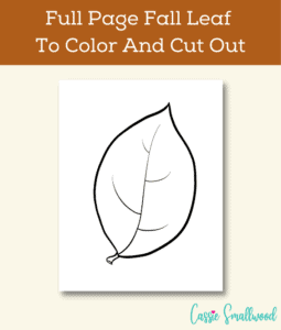 Printable Full Page Fall Leaf To Color And Cut Out