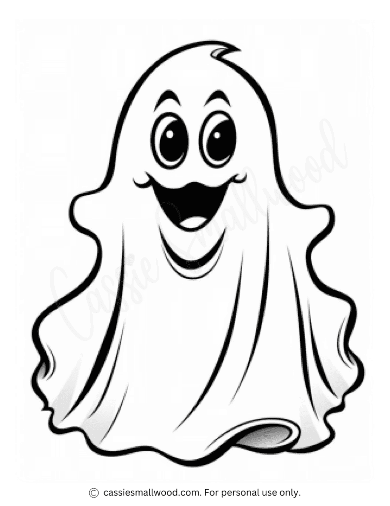 ghost coloring page for toddlers free printable pdf easy Halloween coloring sheet for preschool simple ghost picture to color for kindergarten kids