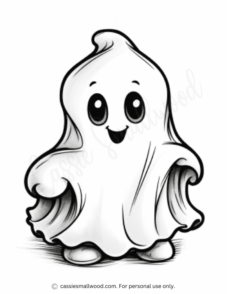 ghost colouring page free printable pdf Halloween coloring sheet for kids ghost picture to colour in