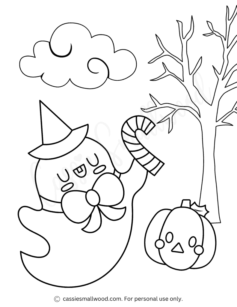 Ghost picture to color Halloween coloring page free printable pdf ghost colouring page for kids