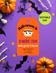 Editable Halloween S'mores tags