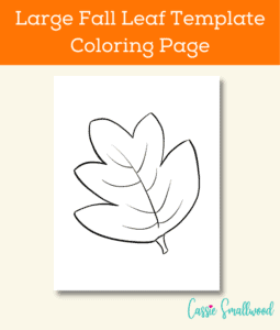 Large fall leaf template coloring page to color and cut out