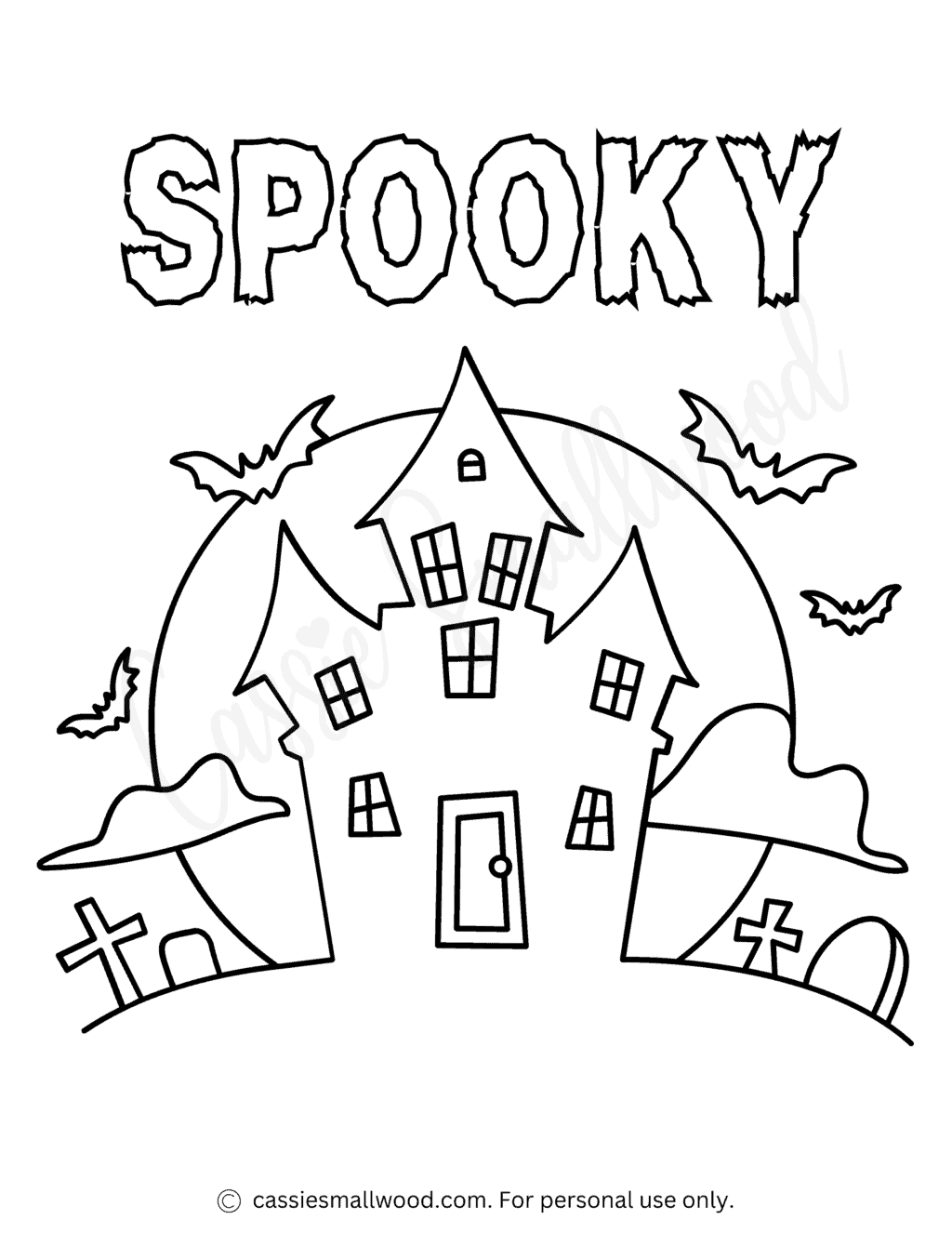 THE BEST Haunted House Coloring Pages - Cassie Smallwood
