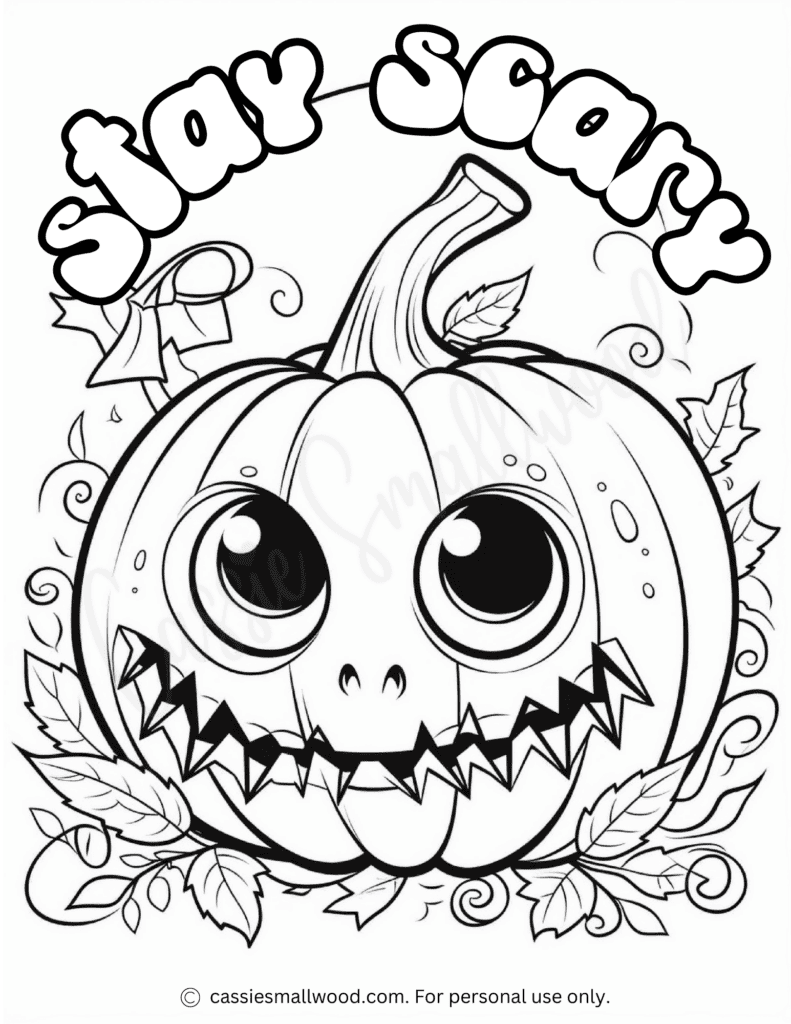 Spooky Halloween Coloring Page Cassie Smallwood