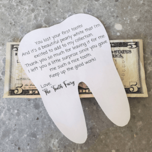 Tooth Fairy letter first tooth note from Tooth Fairy message