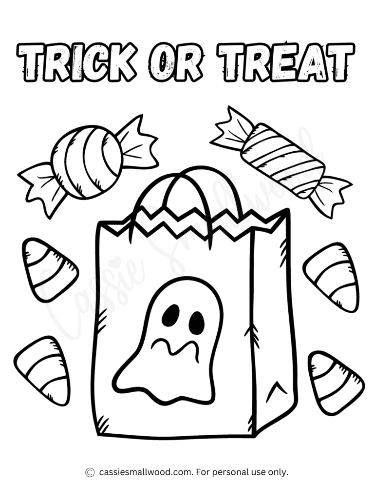 THE CUTEST Trick Or Treat Coloring Pages Cassie Smallwood