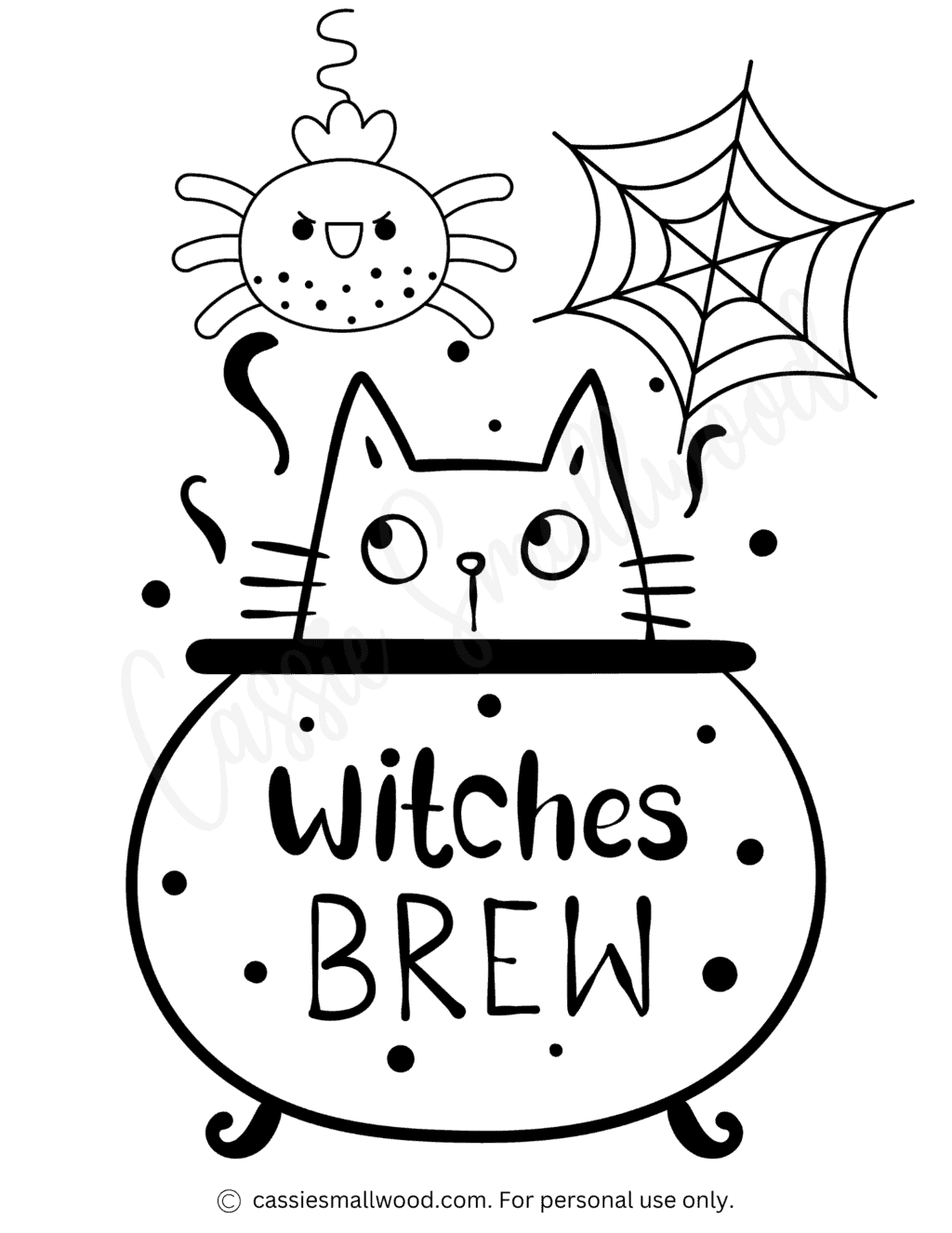Witches Brew Coloring Page - Cassie Smallwood