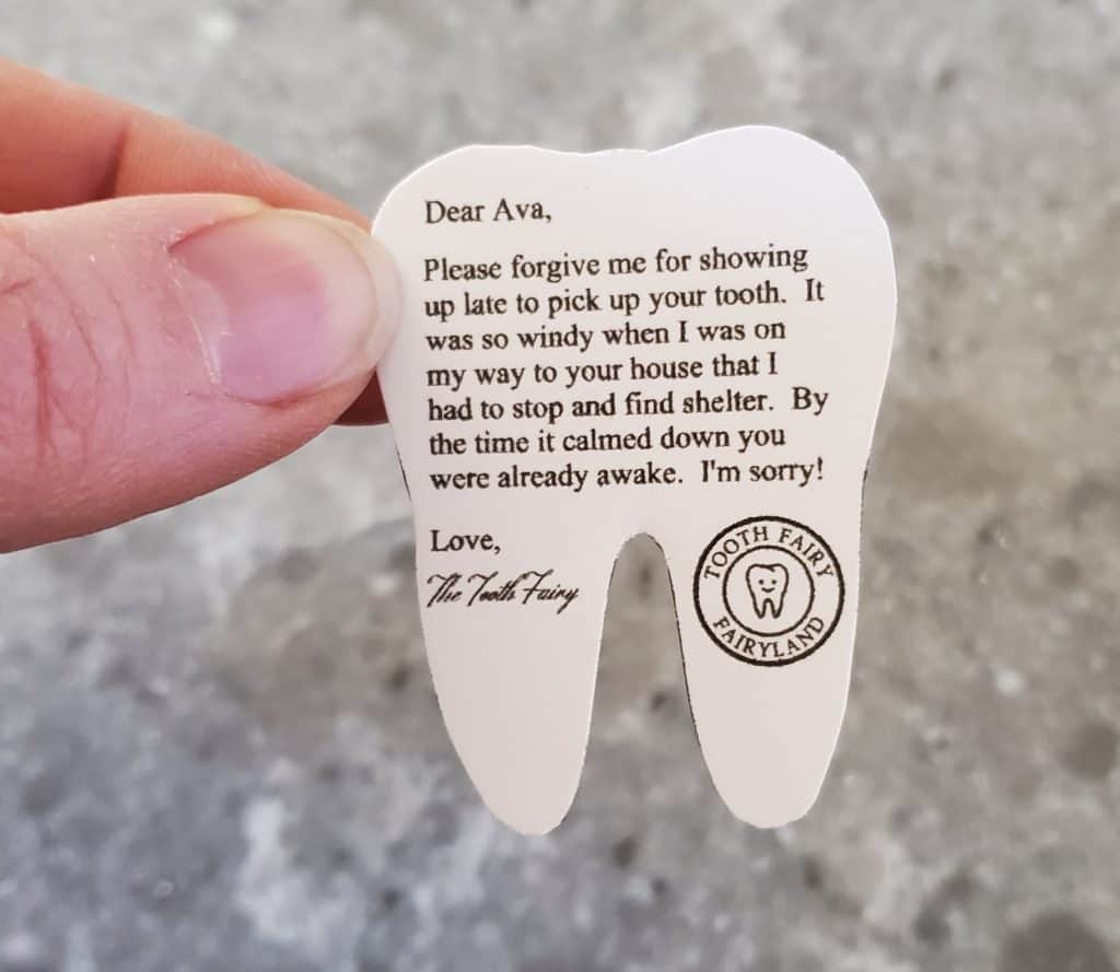 customizable tooth fairy apology letter
