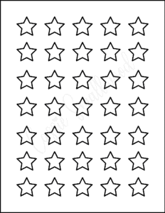 1 Inch outline star templates printable