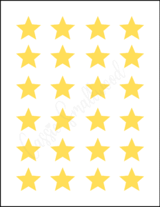 1.5 inch yellow 5 point star printable template