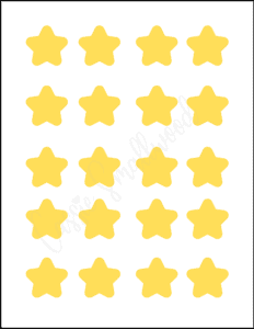1.5 inch rounded yellow star pattern printable