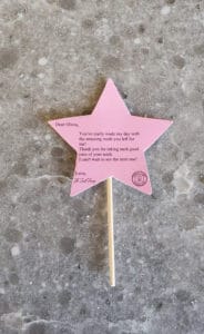 Mini Tooth Fairy Letter wand in pink with personalized note from the Tooth Fairy