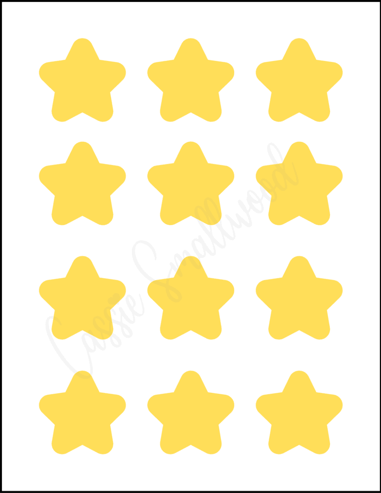 5 Inch Rounded Star Pattern 46 Printable Star Templates (Tons Of Different Sizes) - Cassie Smallwood