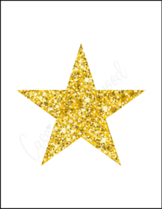 7 inch glitter gold star template free printable