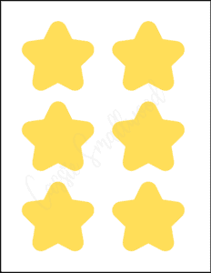 3 Inch Rounded Yellow Star Printable Stencil